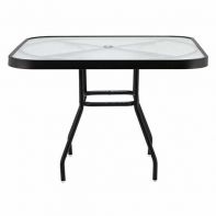 36" Square Commercial Acrylic Top Dining Table with Hole by Texacraft