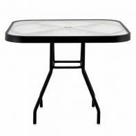 42" Square Commercial Acrylic Top Dining Table with Hole by Texacraft