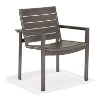 Meza Slat Commercial Dining Chair with arms by Texacraft