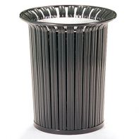 30 Gallon Commercial Waste Receptacle with Powder Coated Liner and Spun Aluminum Drop-Thru Lid by Texacraft