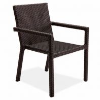 Nexus Rosewood Weave Commercial Stacking Dining Chair with Arms by Texacraft