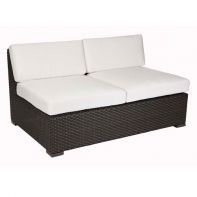 Nexus Rosewood Weave Commercial Armless Two Seat with Cushion by Texacraft