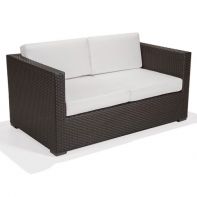 Nexus Rosewood Weave Commercial Love Seat with Cushions by Texacraft