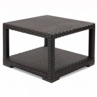 24" Nexus Rosewood Weave Commercial Square End Table by Texacraft