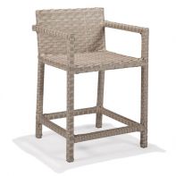 Nexus Commercial Driftwood Weave Balcony Height Stool with Back by Texacraft