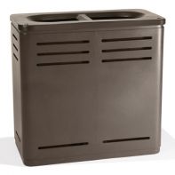 Commercial Rectangular Waste Receptacle with dual 22 Gallon Liners by Texacraft