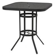 36" Square Commercial Bar Table - Starburst Stamped Top w/ Hole by Texacraft