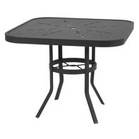 36" Square Commercial Dining Table w/ Starburst Stamped Top w/ Hole by Texacraft