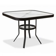 36" Square Commercial Dining Table - Acrylic Top with Hole by Texacraft