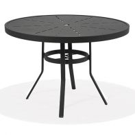 42" Round Commercial Dining Table - Starburst Stamped Top w/ Hole by Texacraft
