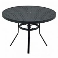 42" Round Matrix Stamped Aluminum Commercial Dining Table with Stamped Top w/ Hole by Texacraft