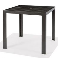 36" Meza Commercial Slat Square Balcony Height Table with Hole by Texacraft