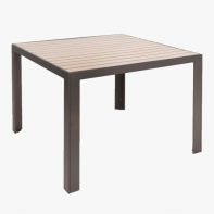 Meza Commercial 42" Square Balcony Height Table with HDPE Plank Top and Umbrella Hole by Texacraft