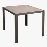 Meza Commercial 42" Square Balcony Height Table with HDPE Plank Top and Umbrella Hole by Texacraft