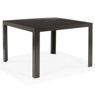 48" Meza Commercial Slat Square Dining Umbrella Table with Hole by Texacraft