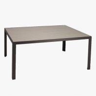 Meza Commercial 42" x 82" Rectangular Balcony Table with HDPE Plank Top and Umbrella Hole by Texacraft