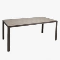 Meza Commercial 42" x 82" Rectangular Bar Table with HDPE Plank Top and Umbrella Hole by Texacraft