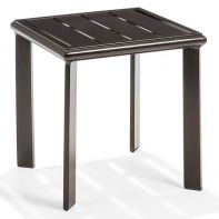 15" Square Fully Welded Aluminum Commercial End Table w/ Slat Top by Texacraft