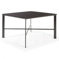42" Square Fully Welded Aluminum Commercial Dining Table w/ Slat Top w/ Hole by Texacraft