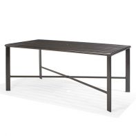 34" x 63" Fully Welded Aluminum Rectangular Commercial Dining Table w/ Slat Top w/ Hole by Texacraft