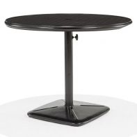 37" Round Commercial Dining Cafe Table with Umbrella Hole and Cast Plug by Texacraft