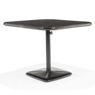37" Square Commercial Cafe Dining Table with Umbrella Hole and Cast Plug by Texacraft