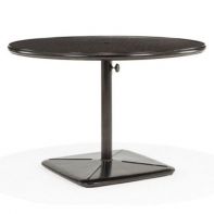 43" Round Commercial Dining Cafe Table with Umbrella Hole and Cast Plug by Texacraft