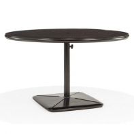 49" Round Commercial Dining Cafe Table with Umbrella Hole and Cast Plug by Texacraft