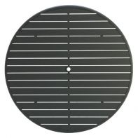 48" Round Commercial Slat Extruded Aluminum Table Top w Hole and Bases by Texacraft