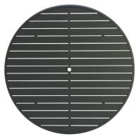 54" Round Commercial Slat Extruded Aluminum Table Top and Bases by Texacraft