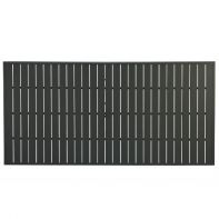 42" x 73" Rectangular Commercial Slat Extruded Aluminum Dining Table Top w Hole and Bases by Texacraft