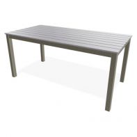 42" x 84" Rectangle Slat Rustic Polymer Top Commercial Balcony Height Parson Table w/ hole by Telescope Casual