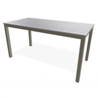 42" x 84" Rectangle Slat Rustic Polymer Top Commercial Bar Height Parson Table w/ hole by Telescope Casual