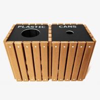 Commercial Double Recycling 20 Gallon Each Receptacle