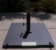 Galtech 95lb Commercial Flat Square Steel Base with Wheels - Black Finish