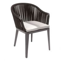Vero Beach Aluminum Commercial Outdoor Patio Armchair With Strap and Cushion