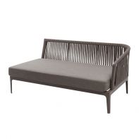 Vero Beach Aluminum Commercial Outdoor Doubleside Modular With Left Arm with Straps and Cushion