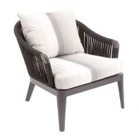 Vero Beach Aluminum Commercial Outdoor Patio Lounge Armchiar With Strap and Cushions