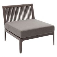 Vero Beach Aluminum Commercial Outdoor Modular Side with Straps and Cushion