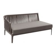 Vero Beach Aluminum Commercial Outdoor Doubleside Modular With Right Arm with Straps and Cushion