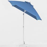 6.5' Square Cape Coral Commercial Grade Auto-Tilt Market Umbrella - Black Acrylic w/ Anodized Aluminum Pole