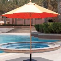 9' Suncrylic Wood Market Umbrella - Natural with Light Wood Frame