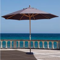 11' Premium "Classic TEAK" Market Umbrella - Suncrylic Forest Green w Teak Frame