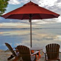 9' Premium WIND PROOF Commercial Market Umbrella - Black Stripe Acrylic with Onyx Frame
